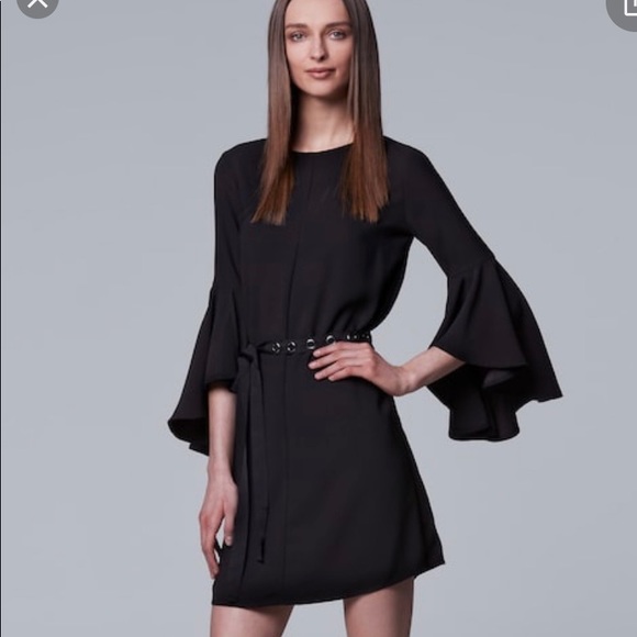 Simply Vera Vera Wang Dresses & Skirts - Simply Vera Vera Wang Black Bell-Sleeve Dress